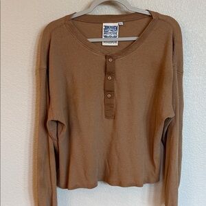 Jungmaven Tan Long Sleeve Henley Top
